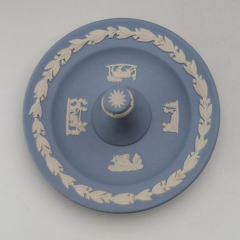 British Vintage Wedgwood Jasperware Ring Holder in Pale Blue